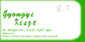 gyongyi kiszt business card